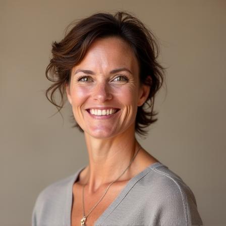 Portrait of Elara Smith, Founder and Lead Health Coach, a smiling woman in her late 40s