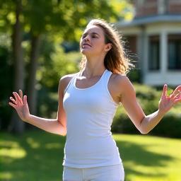 Person stretching outdoors, feeling energized